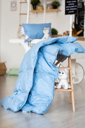 ДЕТСКОЕ ПУХОВОЕ ОДЕЯЛО «СЕРЫЙ ГУСЕНОК», 118X118 СМ