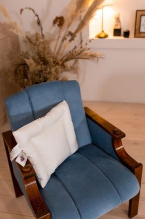 АНАТОМИЧЕСКАЯ ПУХОВАЯ ПОДУШКА «БЕЛЫЙ ГУСЕНОК», 38X50 СМ